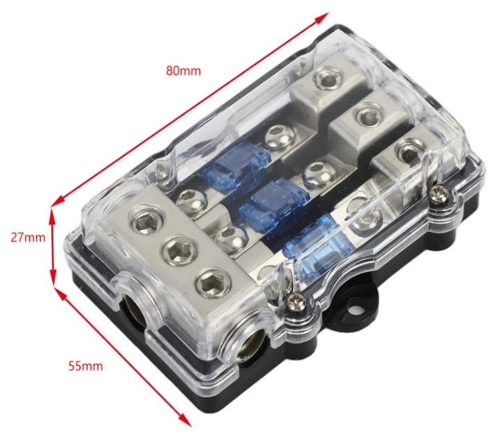 3Way Car Mini ANL Blade Fuse Holder Стерео аудио блок распределения питания 60 ампер