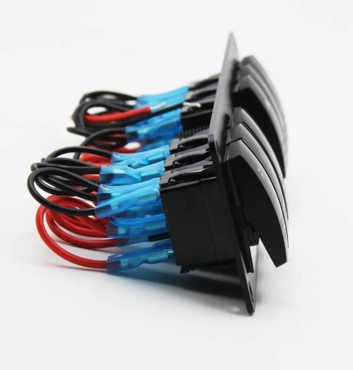 Цветовой вольтметр 6 Ганг DC12V 24V Led On Off 5 PIN Rocker Switch Panel Для каравана автомобильной морской