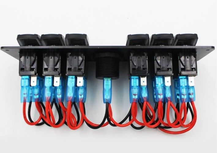 Цветовой вольтметр 6 Ганг DC12V 24V Led On Off 5 PIN Rocker Switch Panel Для каравана автомобильной морской
