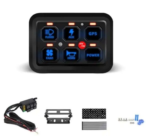 6 Gang 12V Led Switch Panel RGB Kit Автоматический регулируемый универсальный световой панель с APP