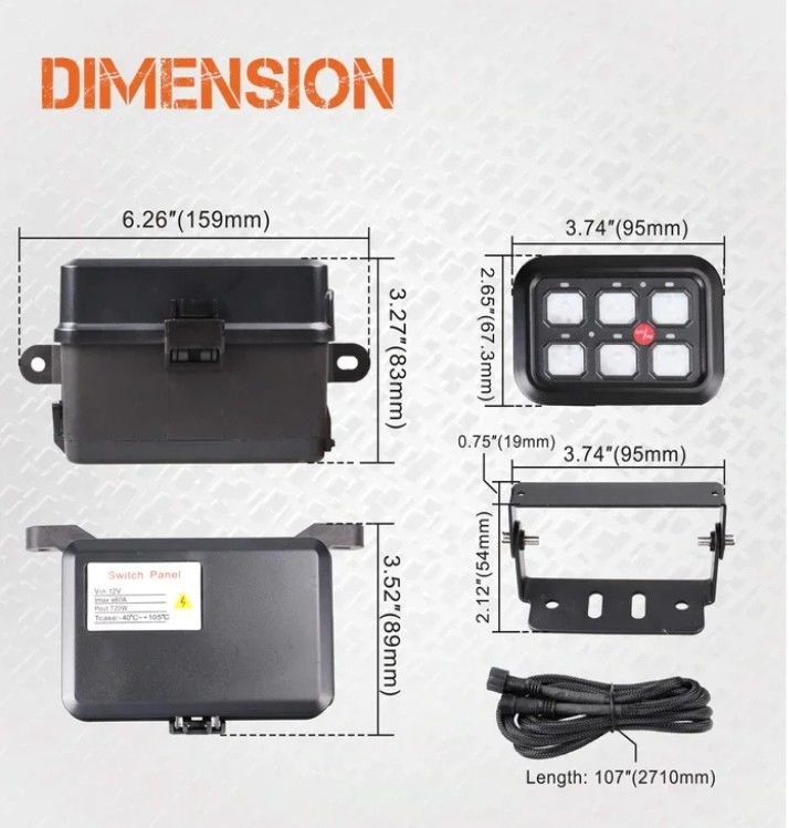 6 Gang 12V Led Switch Panel RGB Kit Автоматический регулируемый универсальный световой панель с APP