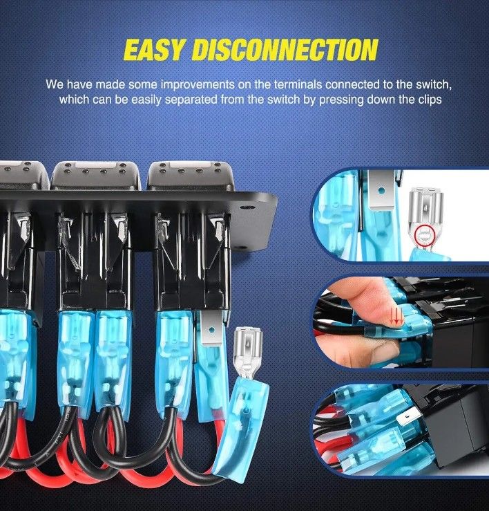 DC12V 24V 3 Gang Red LED Light Rocker Switch Panel Box With Dual 4.8A USB Charger Voltmeter Для автомобилей Морские грузовики Лодки