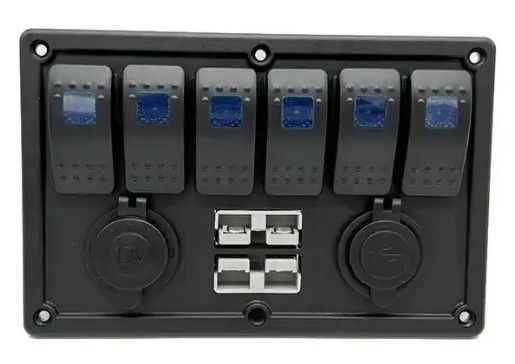 12V 8 Way Gang Rocker Switch Panel с W / 50A Dual Anderson Plugs Аксессуарный розетка и двойной USB