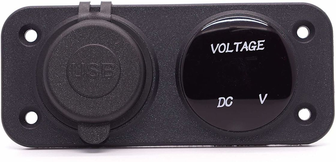 DC 12V 24V LED Digital Voltmeter Dual USB Outlet Power Socket Panel 3.1A Зарядный устройство