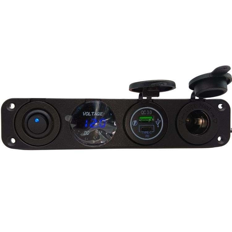 4 В 1 Автомобильный Вольтметр Двойной USB 12В Автомобильный сигаретный зажигалка Напряженный счетчик с переключателем