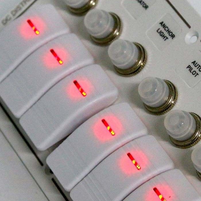 12-24V 6 Gang Boat Switch Panel Blue LED Rocker On-Off Опциональный выключатель