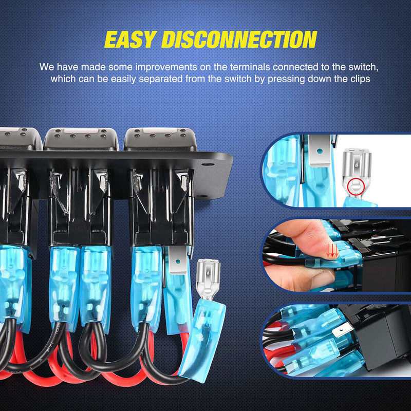 DC12V 24V 3 Gang Red LED Light Rocker Switch Panel Box с двойным зарядным устройством USB 4.8A